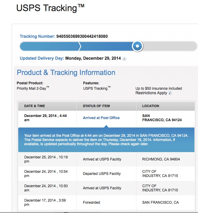 united states post office tracking package